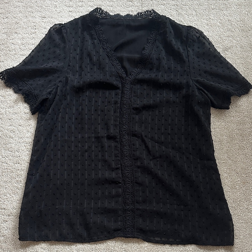 The Drop - Sheer Black Lace Top